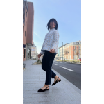 Veste à carreaux Ernest marron et bleu – Veste femme chic | Mademoiselle Jeanne