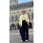 Pantalon bleu marine à rayures – Élégance et style intemporel