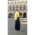 Pantalon bleu marine à rayures – Élégance et style intemporel