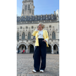 Pantalon bleu marine à rayures – Élégance et style intemporel