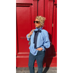 Chemise rayée bleue – Élégance chic avec nœud