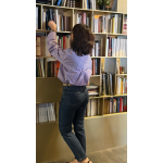 Chemise rayée bleu et rouge – “Paris mon amour”