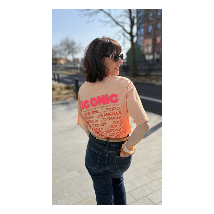 Tee-shirt Iconic – Blanc, Rose ou Orange