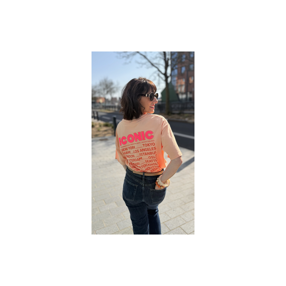 Tee-shirt Iconic – Blanc, Rose ou Orange