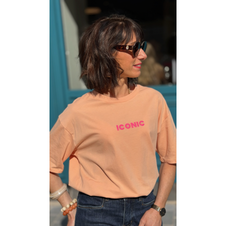 Tee-shirt Iconic – Blanc, Rose ou Orange
