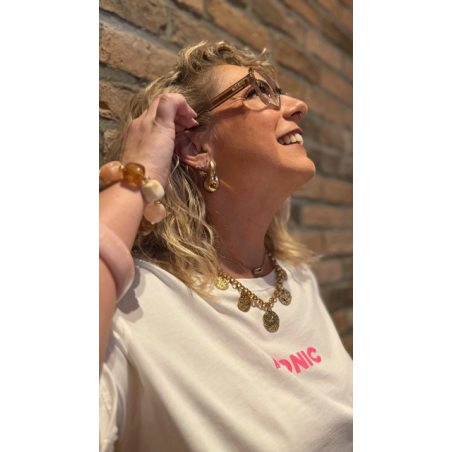 Tee-shirt Iconic – Blanc, Rose ou Orange