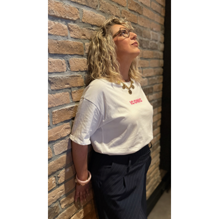 Tee-shirt Iconic – Blanc, Rose ou Orange