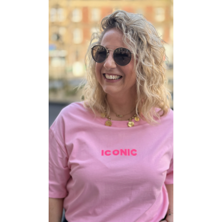 Tee-shirt Iconic – Blanc, Rose ou Orange