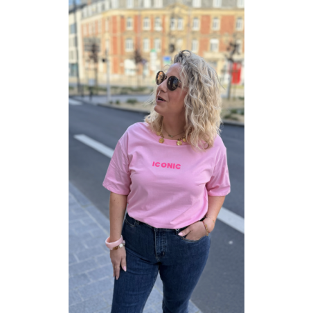 Tee-shirt Iconic – Blanc, Rose ou Orange