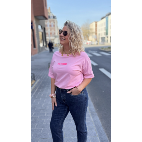 Tee-shirt Iconic – Blanc, Rose ou Orange