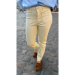 Jean beige/jaune/brut femme à poches devant – Tendance | Melle Jeanne