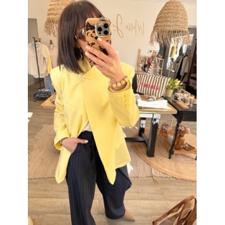 Blazer col mao femme – Veste tendance à bouton | Melle Jeanne