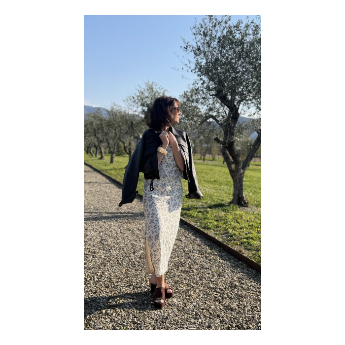 Robe longue fleurie femme – Détail noué taille | Melle Jeanne