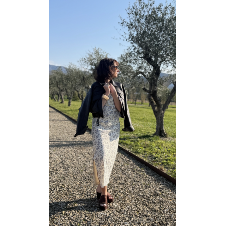 Robe longue fleurie femme – Détail noué taille | Melle Jeanne