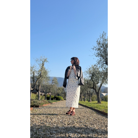 Robe longue fleurie femme – Détail noué taille | Melle Jeanne