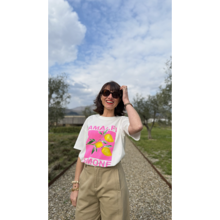 Tee-shirt blanc femme citron – La Dolce Vita tendance | Melle Jeanne